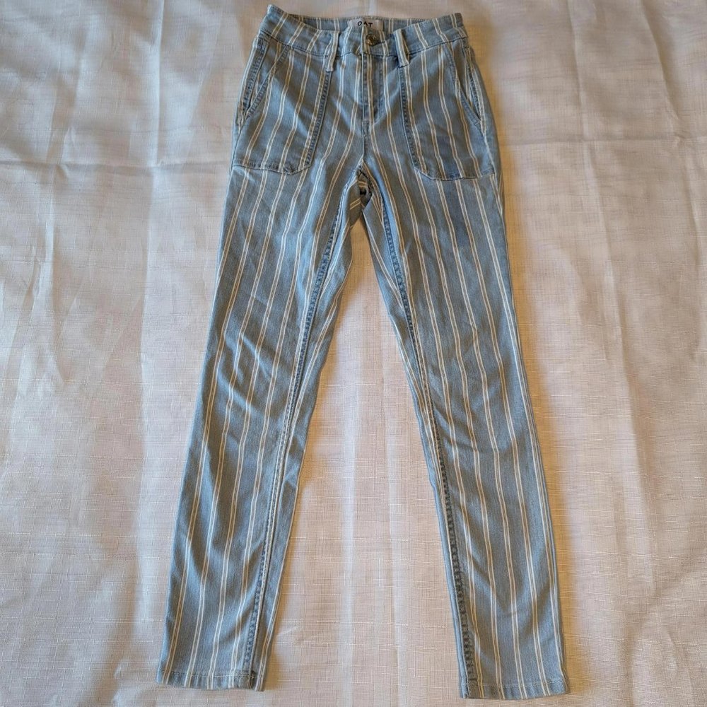 Oat New York Striped High Rise‎ Skinny Jeans Teen Size 24